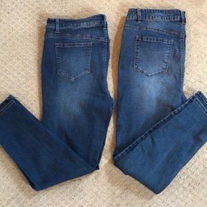 2 pairs of skinny jeans 1822 and d.jeans size 16
